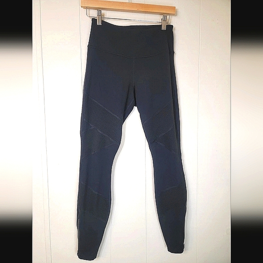 Athleta Moto Leggings Black Sophia Small